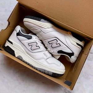 New Balance 550 Cream and Black Size 7.5M/9.5W